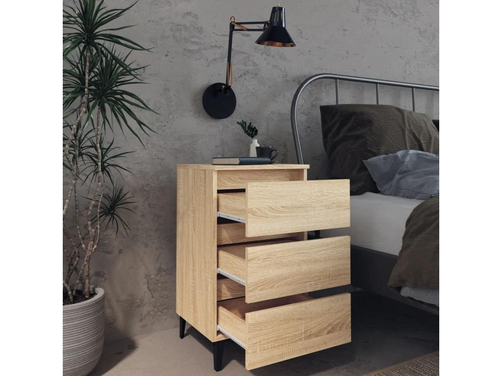 Nightstand - Wood - Brown - 35x69 cm