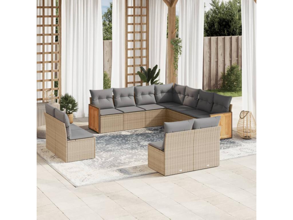 Outdoor Patio Set - Résine - Beige