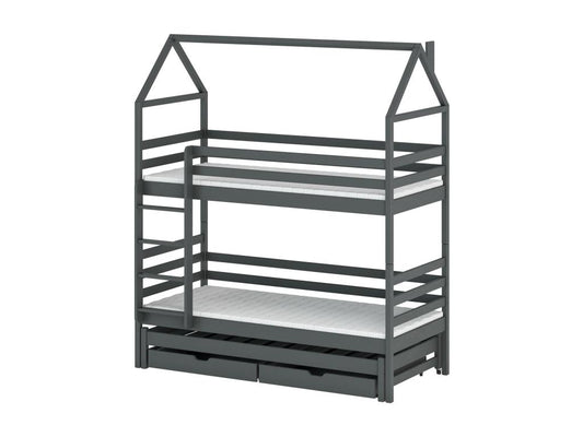 Bed - Wood - Gray - 80x180 cm