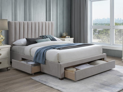 Bed - 100 % Polyester - Beige - 160x200 cm