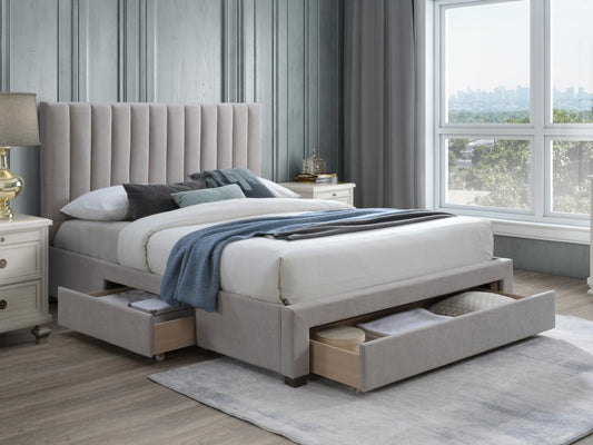 Bed - 100 % Polyester - Beige - 160x200 cm