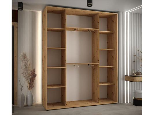Wardrobe - Engineered Wood, Wood - Silver / Natural