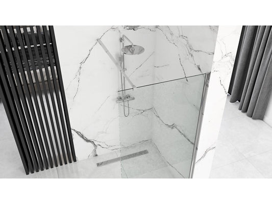 Shower Screen - Tempered Glass - Gray - 110x200 cm