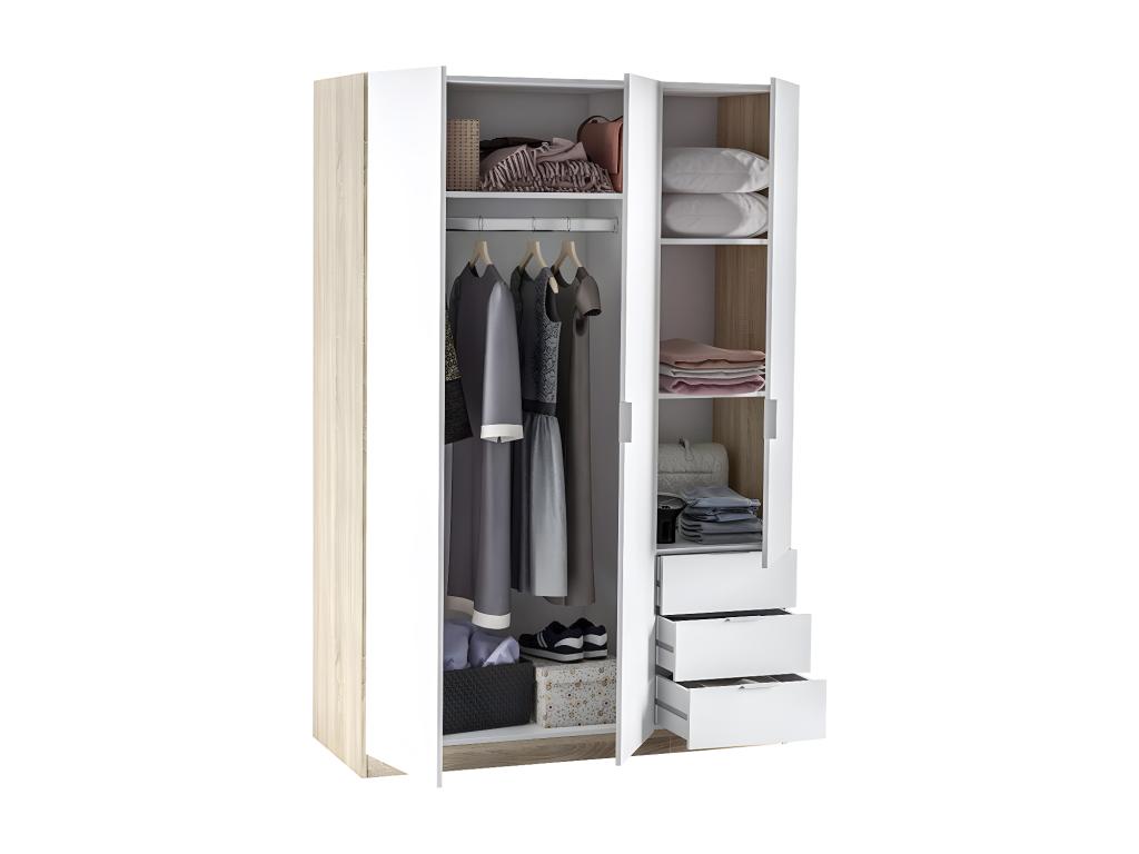 Wardrobe - Panneau De Particule - White / Natural