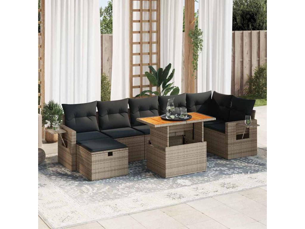 Outdoor Patio Set - Polyester - Gray