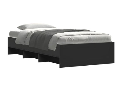 Bed Frame - Engineered Wood, Wood - Black - 100x200 cm
