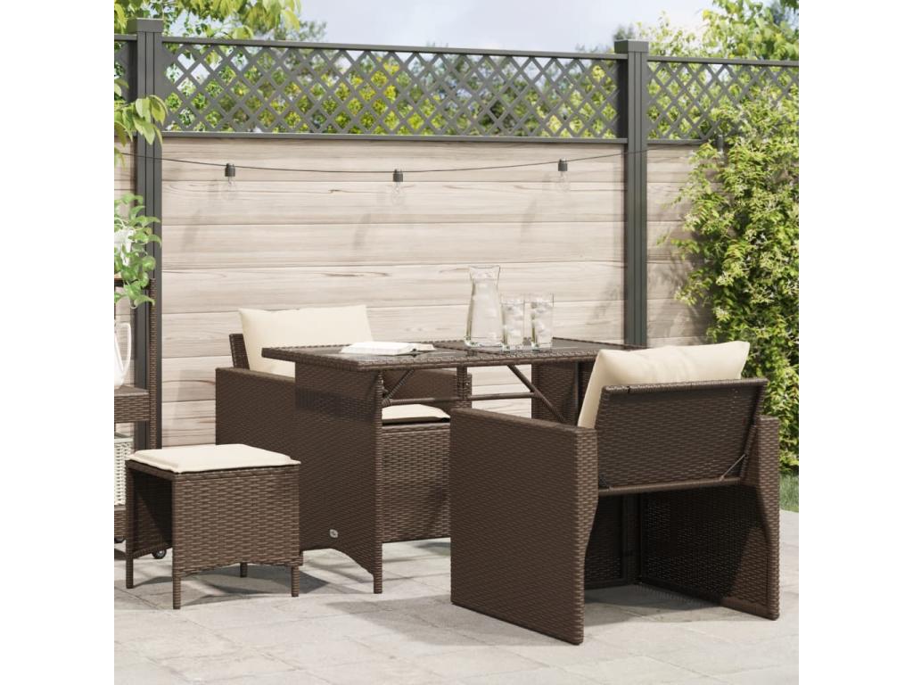 Outdoor Patio Set - Rattan - Beige