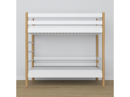 Bed - Chêne, Pin - White / Brown - 90x190 cm