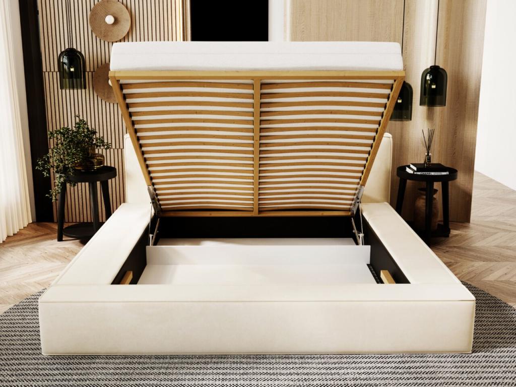 Bed - Solid Wood, Steel, Wood - Brown - 160x200 cm