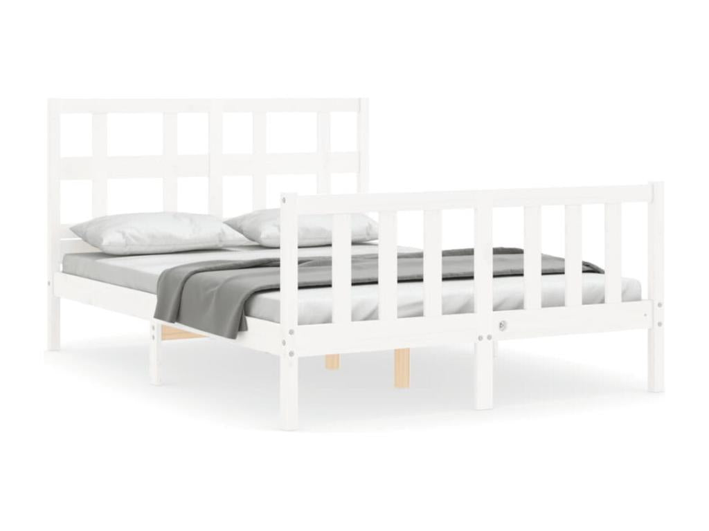 Bed Frame - Wood - White - 140x200 cm