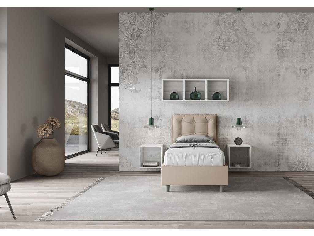 Box Spring - Engineered Wood, Wood - Taupe - 80x200 cm