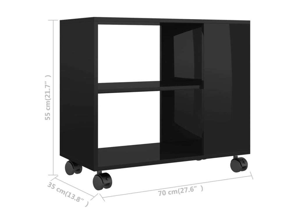 Table - Engineered Wood, Wood - Black - 35x55 cm