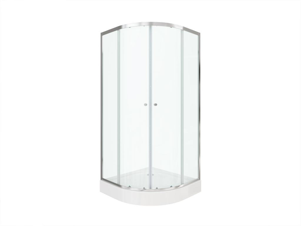 Shower Screen - Tempered Glass, Aluminum - Silver - 90x190 cm