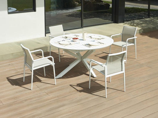 Armchair - Aluminum - White / Gray