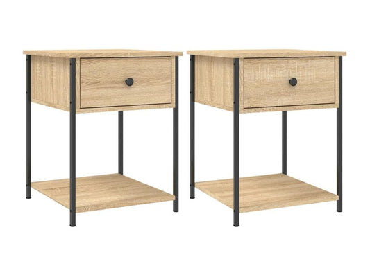Nightstand Set - Wood - Brown - 45x58 cm