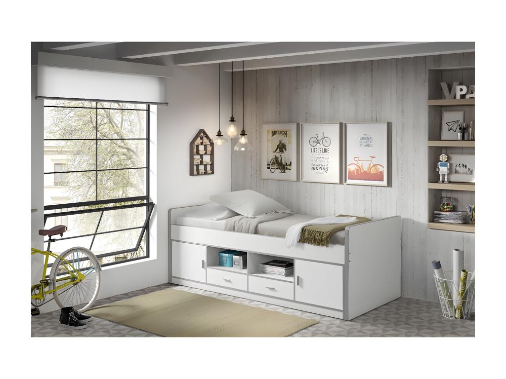 Box Spring - Panneau De Particule - White - 90x200 cm