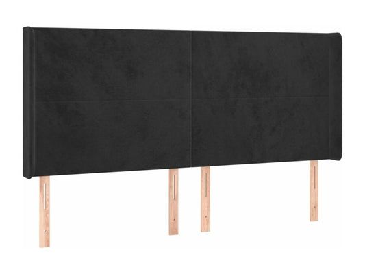 Headboard - Velvet - Black - 180x200 cm