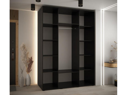 Wardrobe - Engineered Wood, Wood - Silver / Black