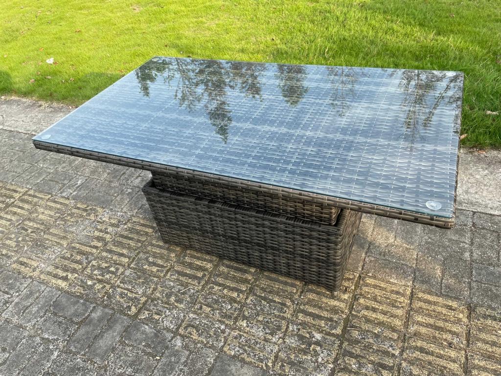 Sofa - Tempered Glass, Metal, Rattan - Gray