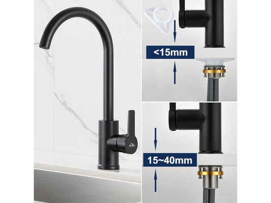 Table - Stainless Steel, Steel - Black