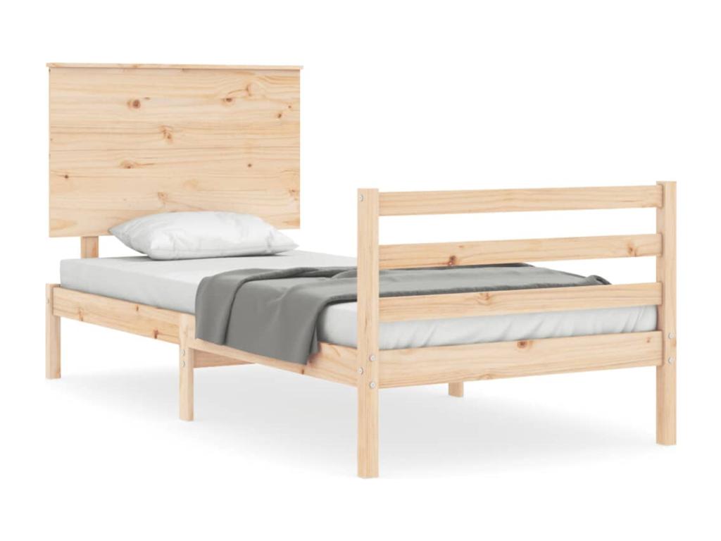 Bed Frame - Wood - Natural - 100x200 cm