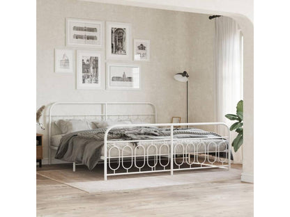 Bed Frame - Metal - White - 200x200 cm