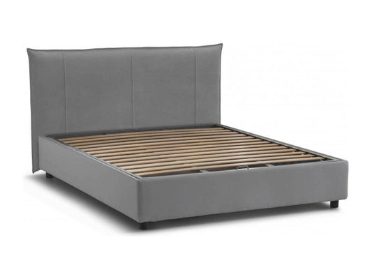 Storage Bed - Engineered Wood, Wood - Gray - 160x190 cm