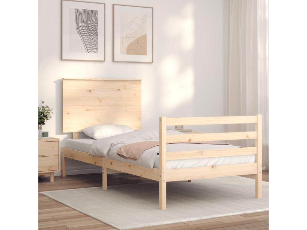 Bed Frame - Wood - Natural - 100x200 cm