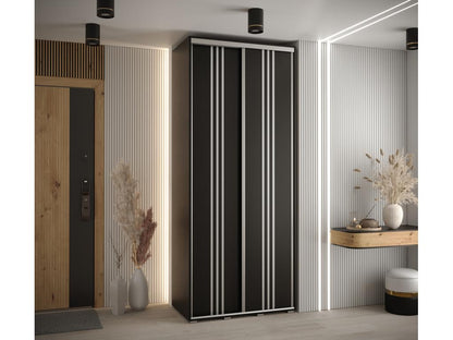 Wardrobe - Engineered Wood, Wood - Silver / Black