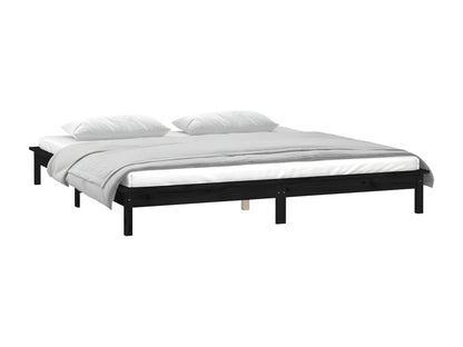 Bed Frame - Wood - Black - 200x200 cm