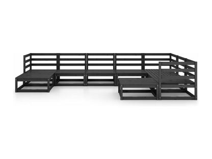 Outdoor Patio Set - Wood - Black