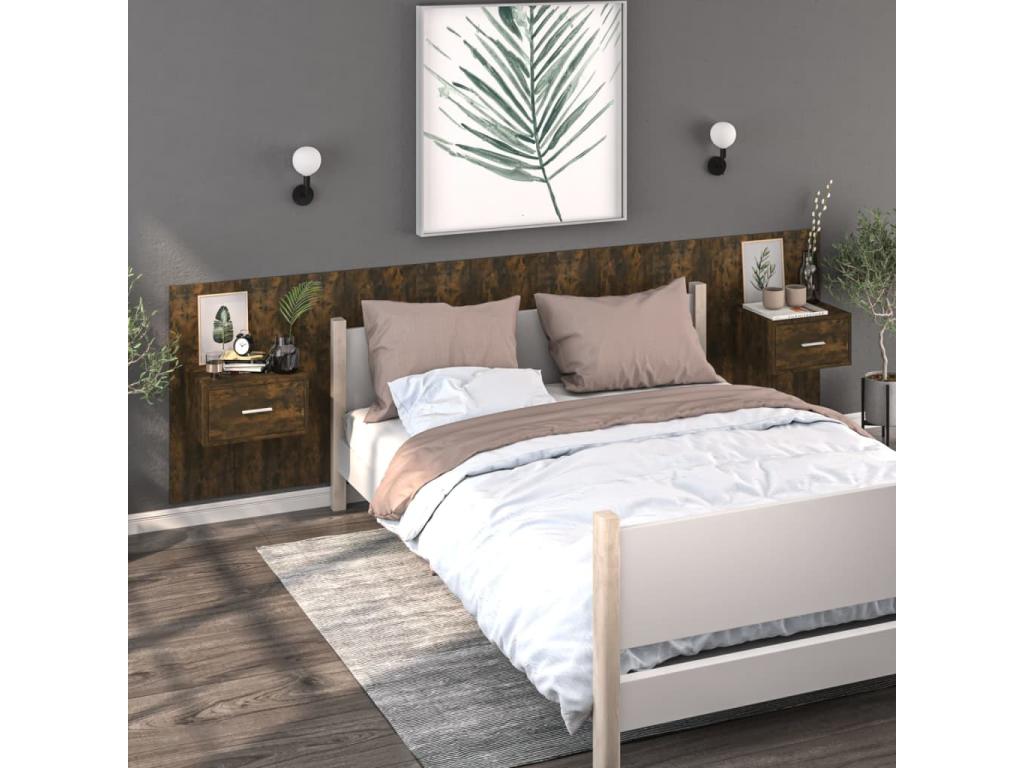 Nightstand Set - Wood - Brown