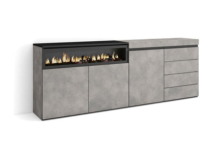 Dresser - Engineered Wood, Wood - Gray - 35x75 cm