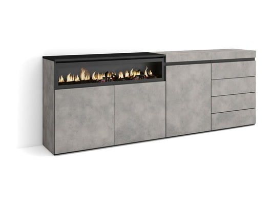 Dresser - Engineered Wood, Wood - Gray - 35x75 cm