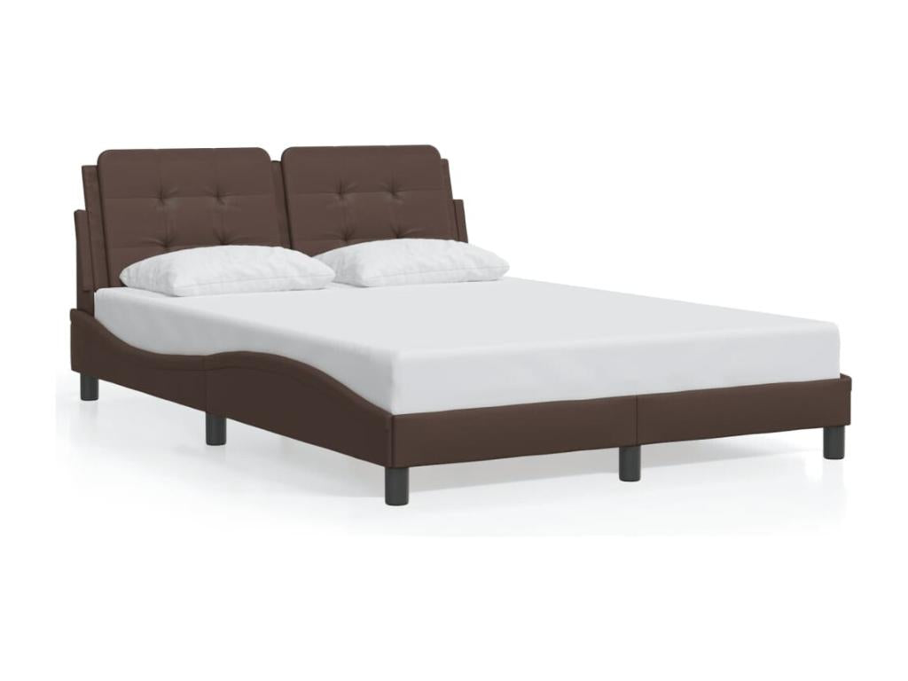 Bed Frame - Fourrure Synthétique - Brown - 140x200 cm