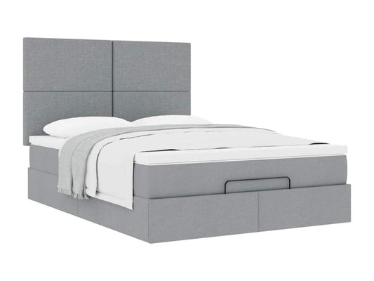 Bed Frame - Polyester - Gray - 160x200 cm