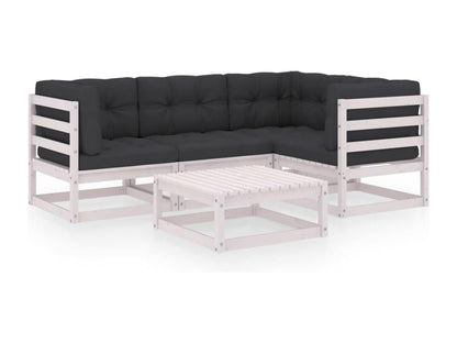 Outdoor Patio Set - Wood - White