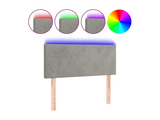 Headboard - Velvet - Gray - 90x190 cm