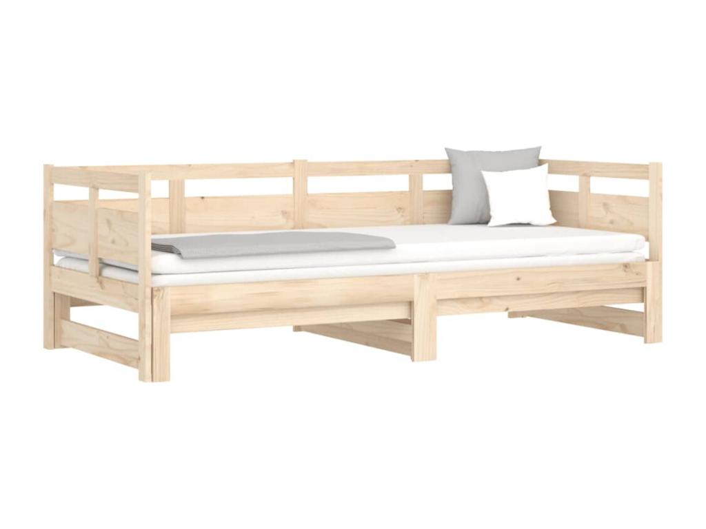 Bed - Wood - Brown - 90x190 cm