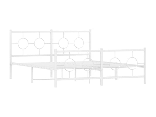 Bed Frame - Steel - White - 150x200 cm