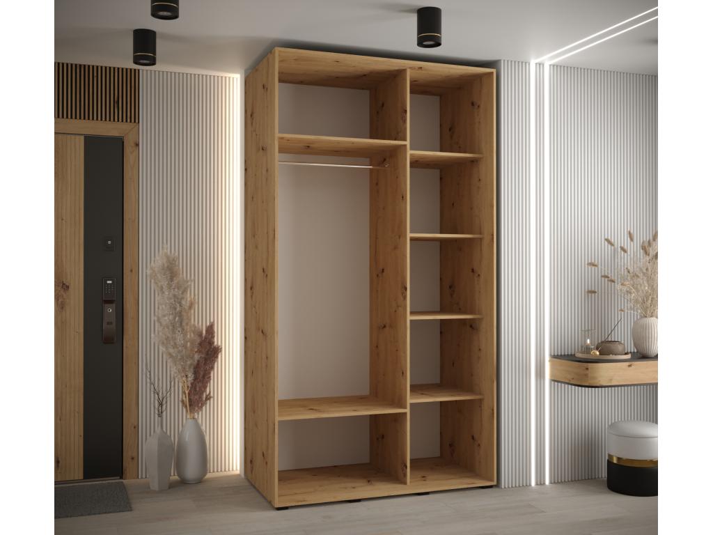Wardrobe - Engineered Wood, Wood - Natural / Black