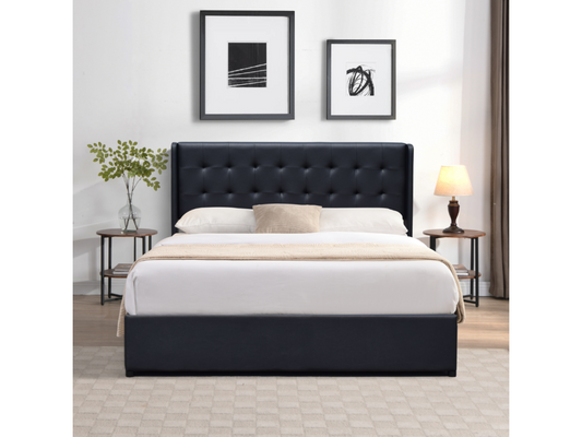 Headboard - Wood - Black - 140x200 cm