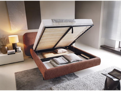 Storage Bed - Velvet - Gray - 160x200 cm