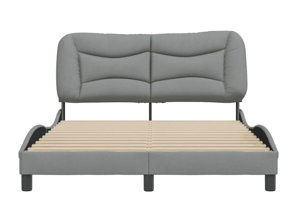 Bed Frame - Polyester - Gray - 140x200 cm