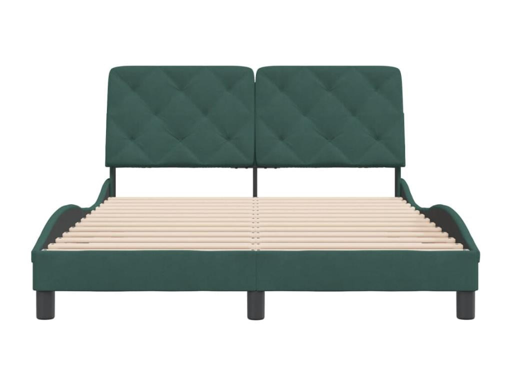 Bed Frame - Velvet - Green - 120x200 cm
