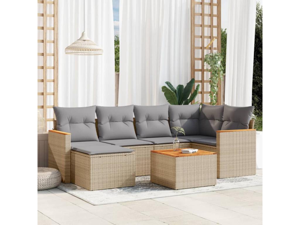 Outdoor Patio Set - Résine - Beige