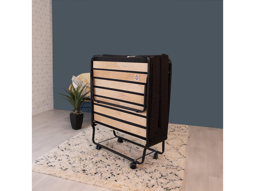 Bed - Polyester - Gray - 90x190 cm