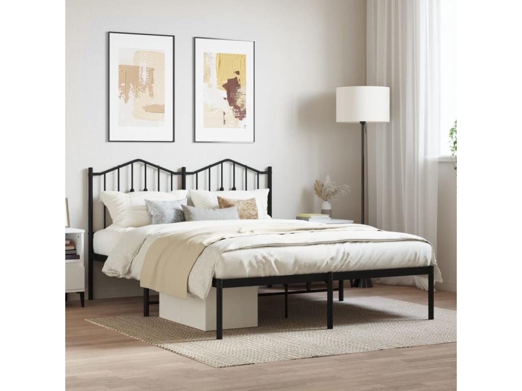 Bed Frame - Steel - Black - 140x190 cm