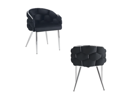 Chair Set - Velvet - Black