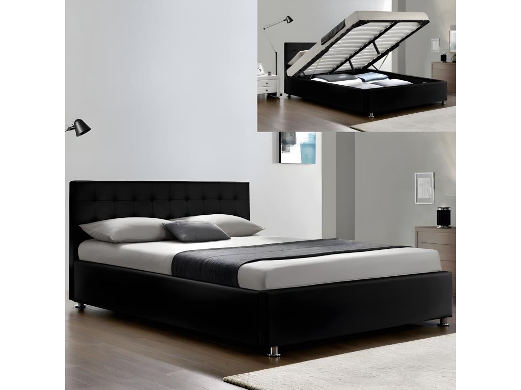 Bed Frame - Plastique - Black - 160x200 cm